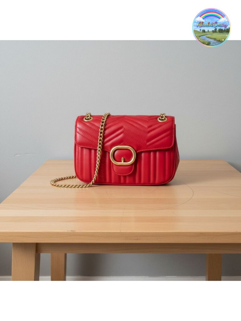 Genuine Leather Quilted Crossbody Bag Chain Strap Clutch Purse Shoulder Handbag